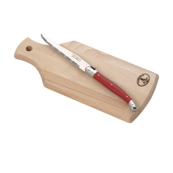 Komplet noża kuchennego i deski z drewna bukowego Jean Dubost, dł. noża 12 cm