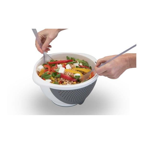 Biała miska z durszlakiem 2v1 Metaltex, Ø 28 cm-image-2