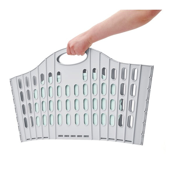 Szaro-zielony składany kosz na pranie Addis Flat Folding Laundry Basket-image-1