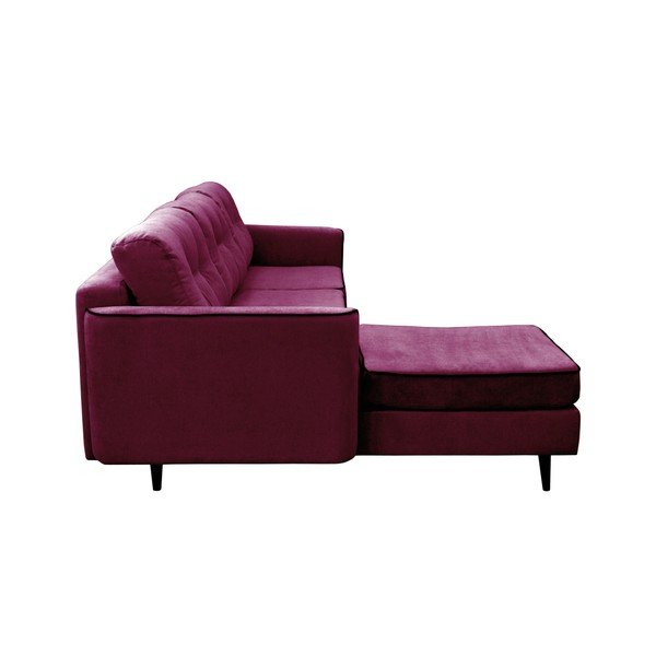 Fioletowy narożnik rozkładany z czarnymi nogami Mazzini Sofas Dragonfly-image-3