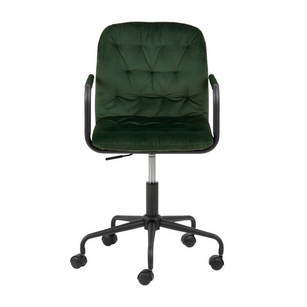 Zielone krzesło biurowe z aksamitnym obiciem Actona Wendy