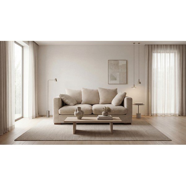 Beżowa sztruksowa sofa 175 cm Comfy – Scandic-image-1