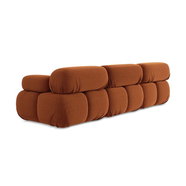 Pomarańczowa aksamitna sofa modułowa 285 cm Lokua – Makamii-image-4