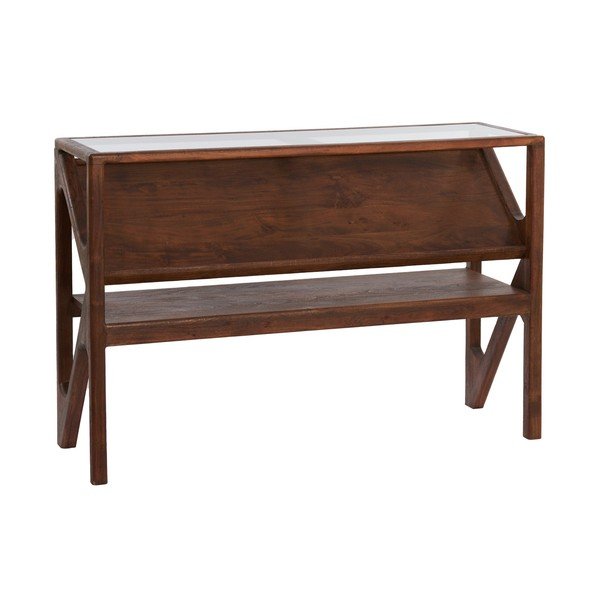 Konsola ze szklanym blatem w naturalnym kolorze 41x119 cm Yuki – Light & Living