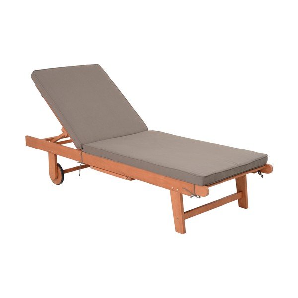 Szaro-naturalny drewniany leżak ogrodowy San Diego – Garden Pleasure