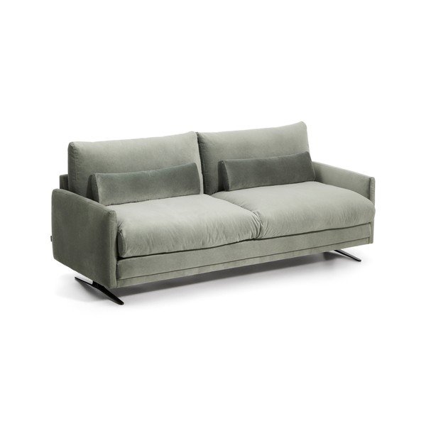 Zielona aksamitna sofa 210 cm Veliro – Kave Home-image-2
