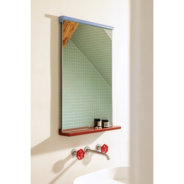 Lustro z półką z drewnianą ramą ścienne 50x75 cm Lun – noo.ma-image-1