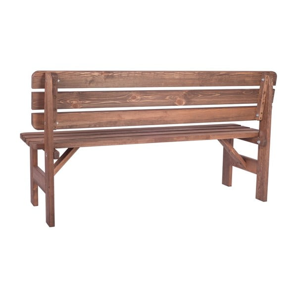 Brązowa drewniana ławka ogrodowa Miriam – Rojaplast-image-2