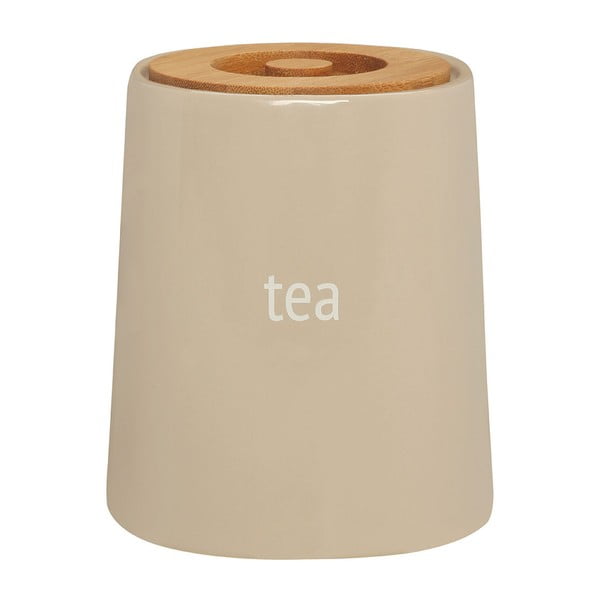 Kremowy pojemnik na herbatę z bambusowym wieczkiem Premier Housewares Fletcher, 800 ml