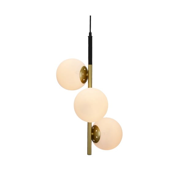 Lampa wisząca w kolorze złota ze szklanym kloszem 32.5x32.5 cm Duo – Candellux Lighting-image-3