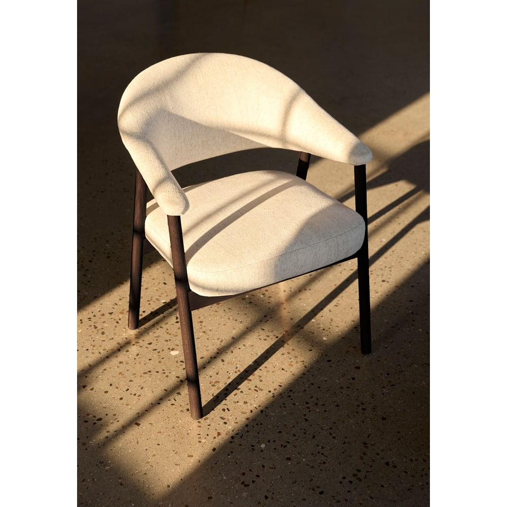 Kremowe fotele jadalniane zestaw z podłokietnikami 2 szt. z litego drewna dębowego Elk – Unique Furniture (zdjęcie 7)