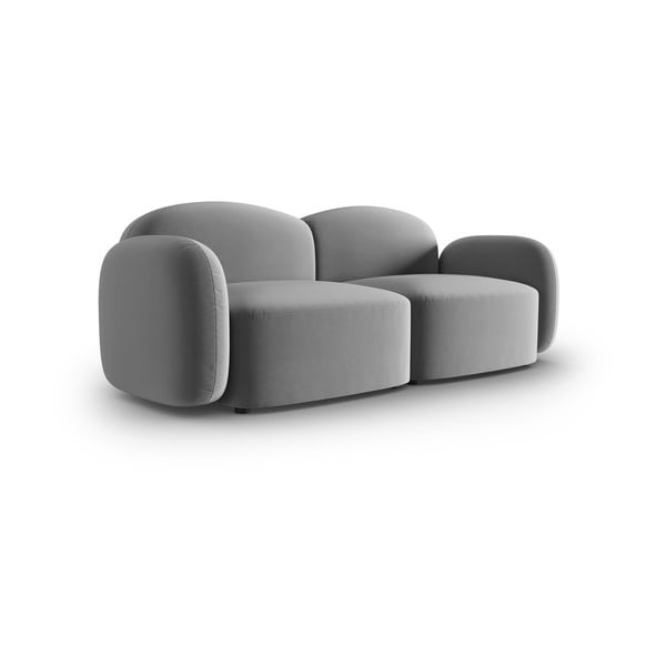 Szara aksamitna sofa 194 cm Blair – Micadoni Home-image-2