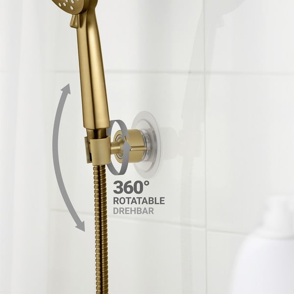 Plastikowy uchwyt na słuchawkę prysznicową w kolorze złota bez wiercenia Libertà – Wenko-image-2