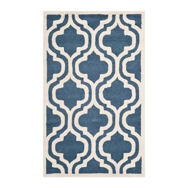 Niebieski dywan wełniany Safavieh Lola Azoru, 91x152 cm