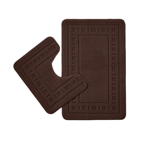 Ciemnobrązowe dywaniki łazienkowe do WC zestaw 2 szt. 50x80 cm Armoni – Catherine Lansfield