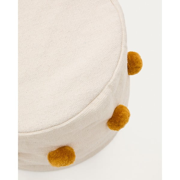 Musztardowo-beżowy puf Manua – Kave Home-image-2