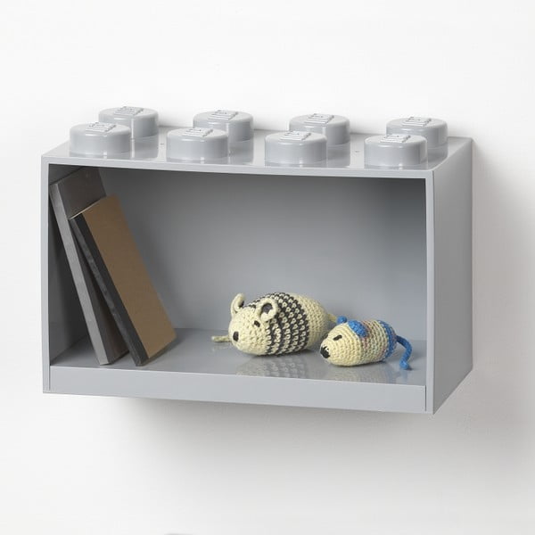 Dziecięca szara półka ścienna LEGO® Brick 8