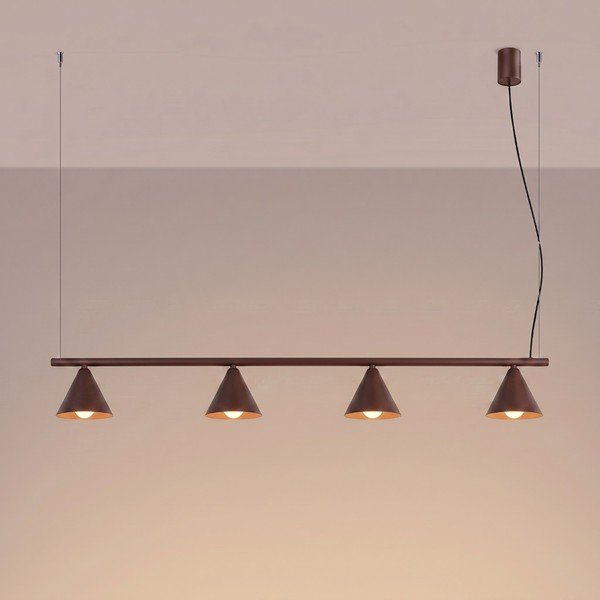 Brązowa stalowa lampa wisząca Zylo – Sollux-image-4