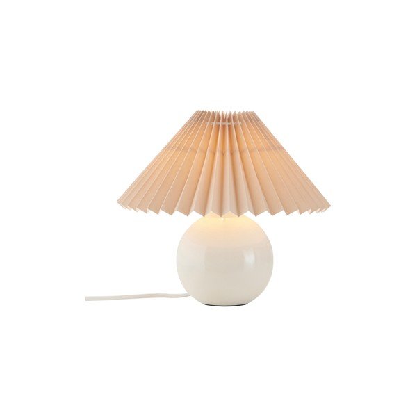 Beżowa/kremowa tekstylna lampa stołowa (wysokość 22 cm) Mimmi – Ellos Home-image-3