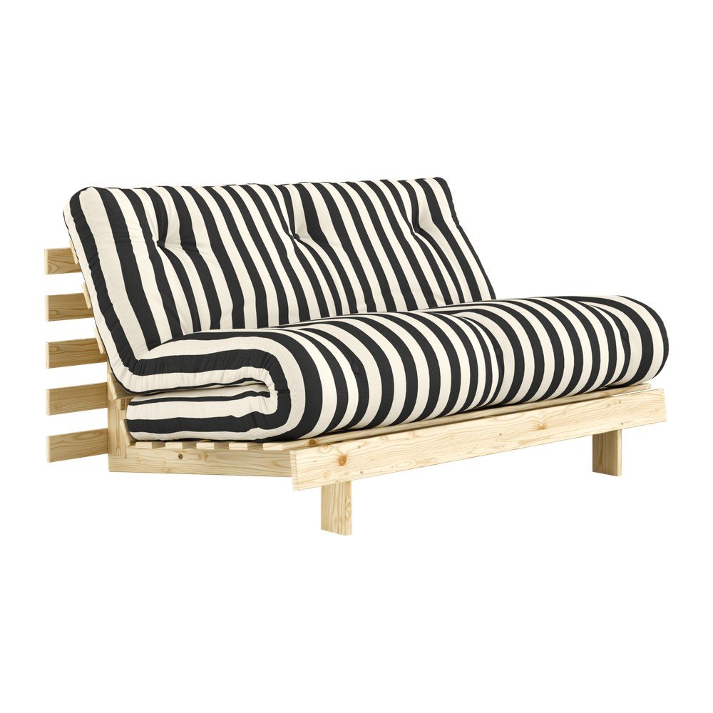 Czarno-biała rozkładana sofa 140 cm Roots – Karup