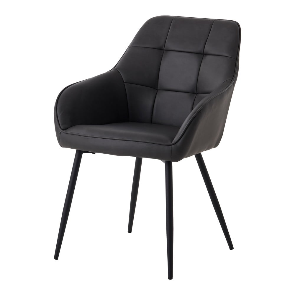 Ciemnoszare tapicerowane fotele jadalniane zestaw z podłokietnikami 2 szt. Nolan Square – Unique Furniture (zdjęcie 7)