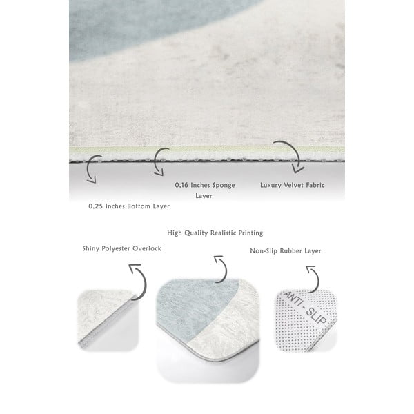 Szaro-kremowe aksamitne dywaniki łazienkowe zestaw 2 szt. 60x100 cm Abstract Shapes – Mila Home-image-3