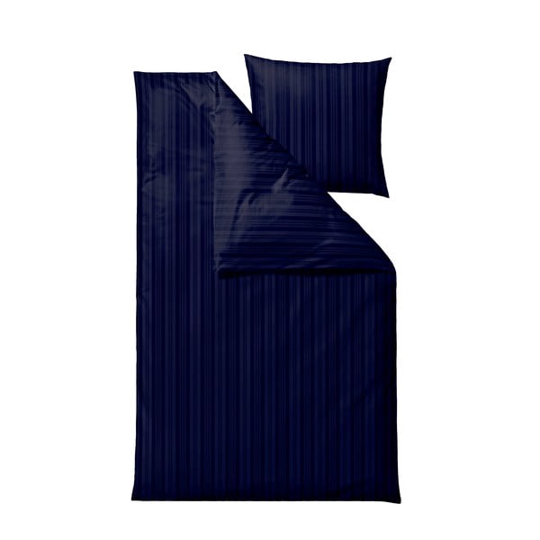 Ciemnoniebieska adamaszkowa pościel jednoosobowa 140x220 cm Noble – Södahl