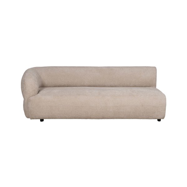 Beżowa sofa  z tkaniny szenilowej lewostronna 199 cm Minimal – Ixia