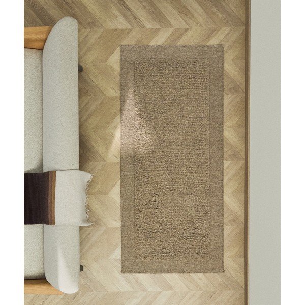 Beżowy wełniany chodnik tkany ręcznie 80x200 cm Marely – Kave Home-image-1