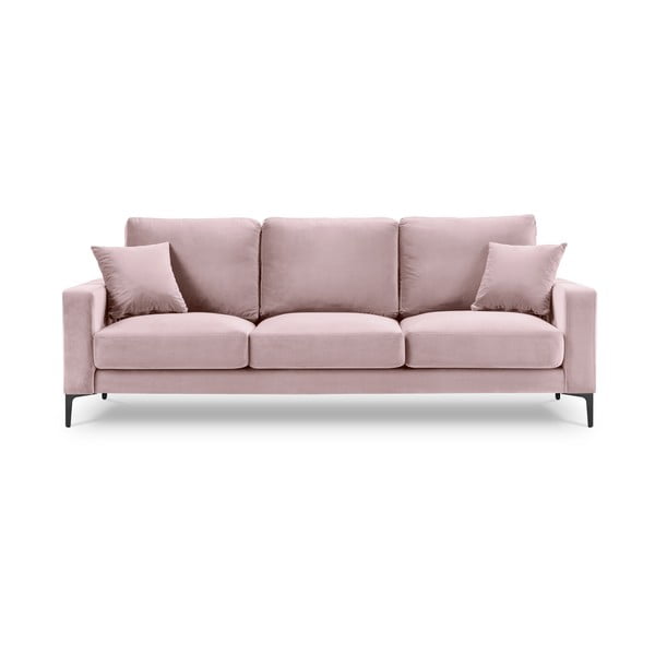 Różowa aksamitna sofa Kooko Home Harmony, 220 cm