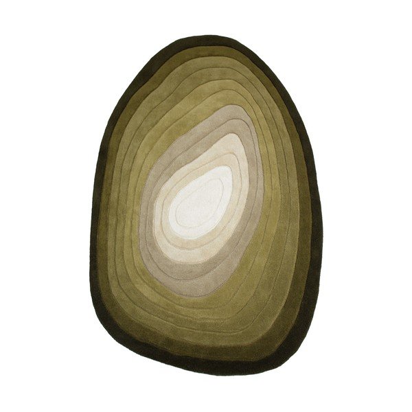 Zielony wełniany dywan tkany ręcznie 200x290 cm Puddle Ombre  – Flair Rugs