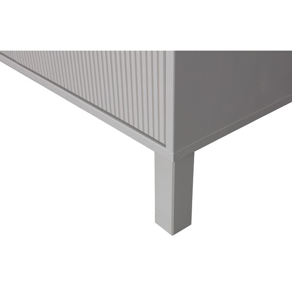 Jasnoszara niska komoda z litego drewna sosnowego 94x91 cm Madu – WOOOD-image-4