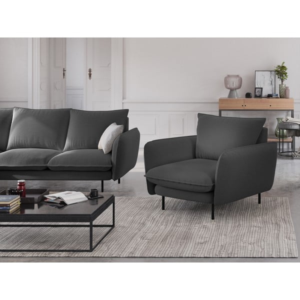 Ciemnoszary fotel Cosmopolitan Design Vienna-image-1