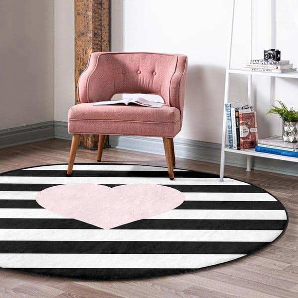 Czarno-biały dywan dziecięcy ø 100 cm Comfort – Mila Home-image-1