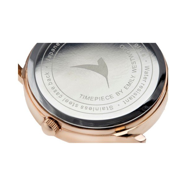 Zegarek damski z białym paskiem ze skóry Emily Westwood Vintage-image-3