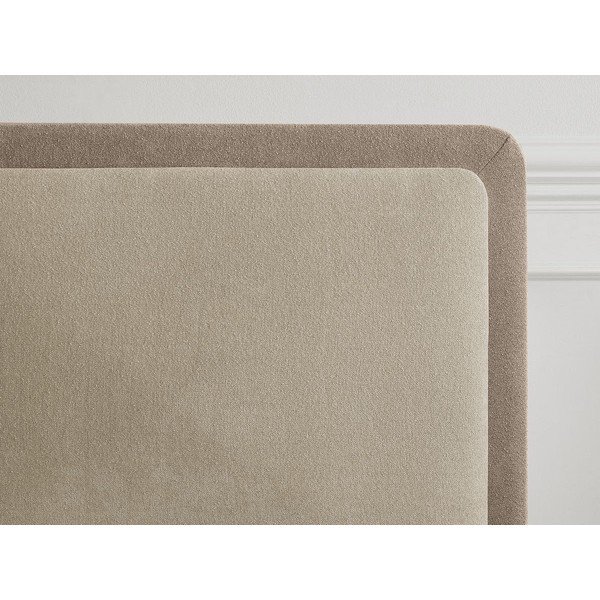 Beżowe/szarobrązowe tapicerowane tapicerowane łóżko dwuosobowe ze stelażem 180x200 cm Mara – Bobochic Paris-image-2