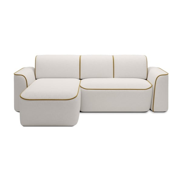 Żółty/kremowy narożnik z materiału bouclé (lewostronny/z szezlongiem) Ume – ELTAP