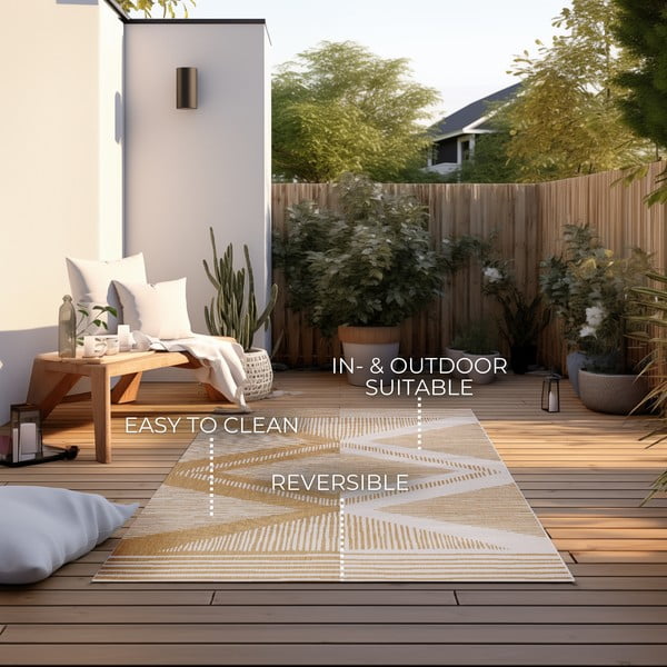 Żółto-kremowy dywan odpowiedni na zewnątrz 160x230 cm Gemini – Elle Decoration-image-4