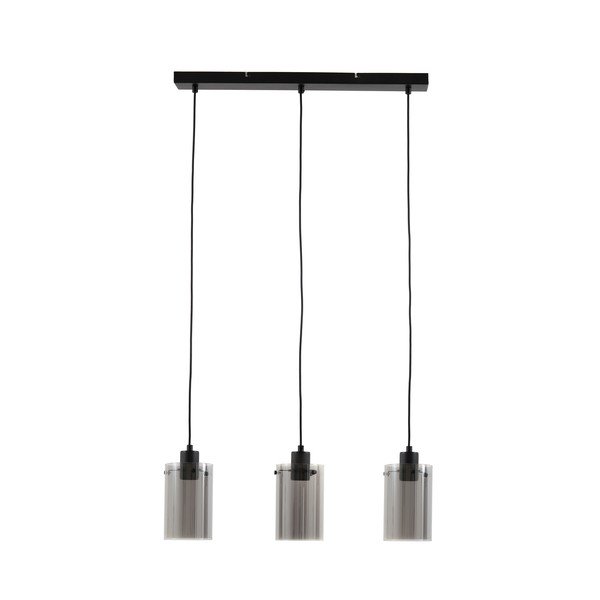 Czarna lampa sufitowa z szklanym kloszem 65x12 cm Vancouver – Light & Living-image-3