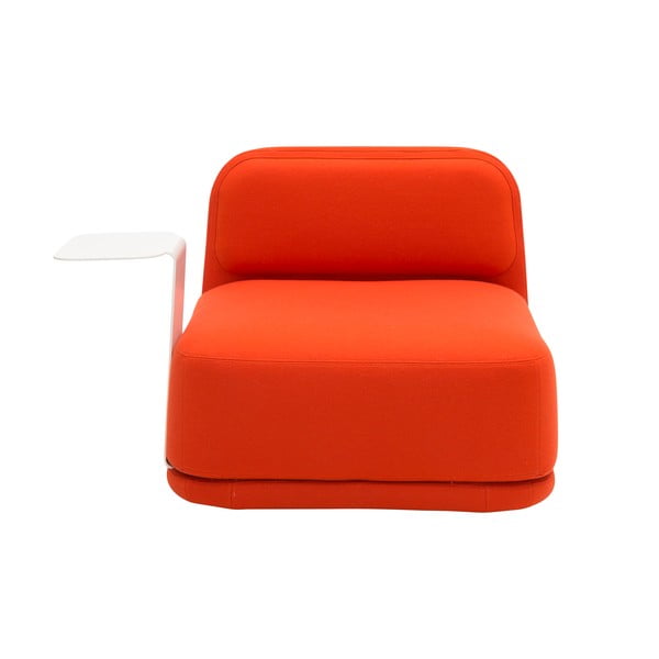 Pomarańczowy fotel z białym metalowym stolikiem Softline Standby Low + Side Table-image-2