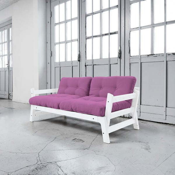 Sofa rozkładana Karup Step White/Taffy Pink