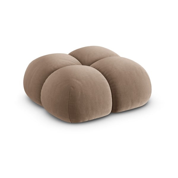 Brązowy aksamitny podnóżek Loretto – Cosmopolitan Design-image-2