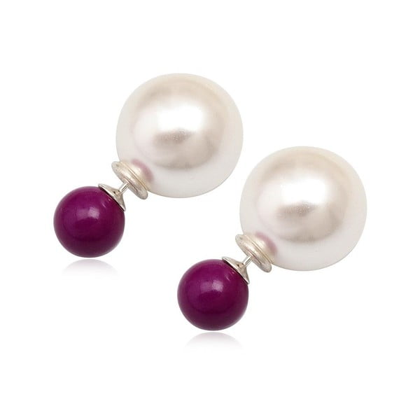 Kolczyki Double Pearl White and Purple