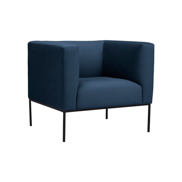 Ciemnoniebieski fotel z metalowymi nogami Windsor & Co Sofas Neptune-image-1