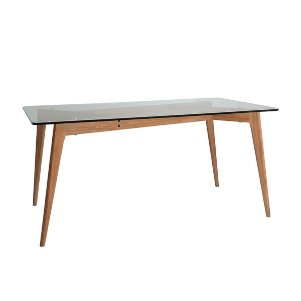 Stół do jadalni z brązowymi nogami Marckeric Janis, 160x90 cm