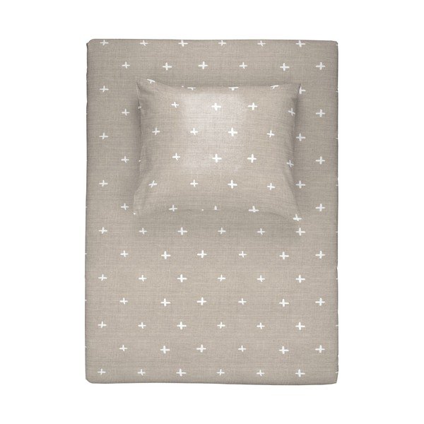 Beżowo-szara bawełniana pościel dwuosobowa Walra Jentellei, 200x220 cm