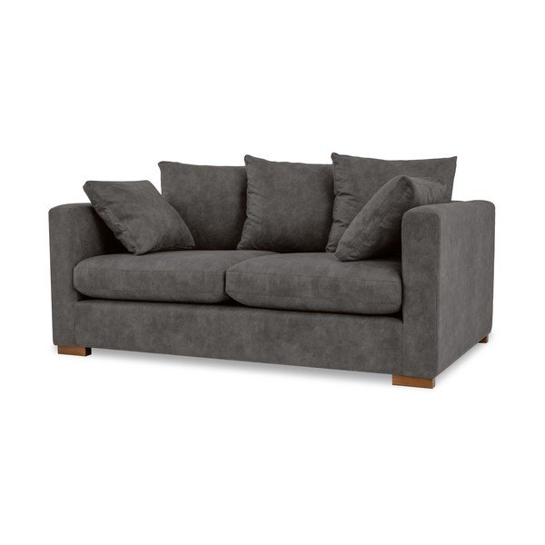 Antracytowa sofa z imitacji skóry 175 cm Hamburg – Scandic-image-2