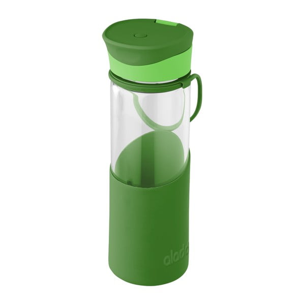 Zielony butelka na wodę ze silikonową obudową Aladdin, 500 ml
