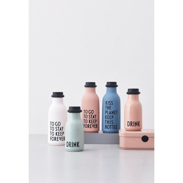 Różowa dziecięca butelka Design Letters Drink, 330 ml-image-4