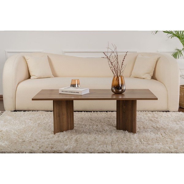 Ciemnobrązowy stolik w dekorze orzecha 60x119 cm Sabin – Kalune Design-image-2